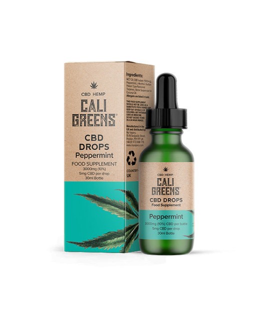 Cali Greens 3000mg Mint CBD Drops - Buy Premium CBD Oil UK