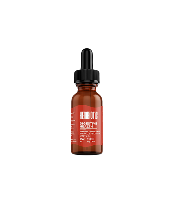 Hembiotic 1500mg Broad-Spectrum CBD Oil for Digestive Health