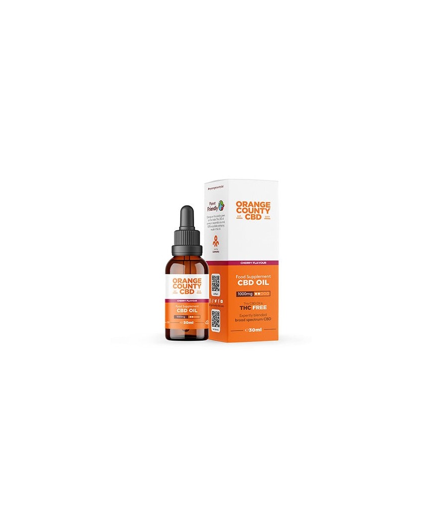 Orange County UK 1000mg CBD Flavored Oil Tincture | Cherry Orange County UK 1000mg CBD Flavored Oil Tincture | Cherry