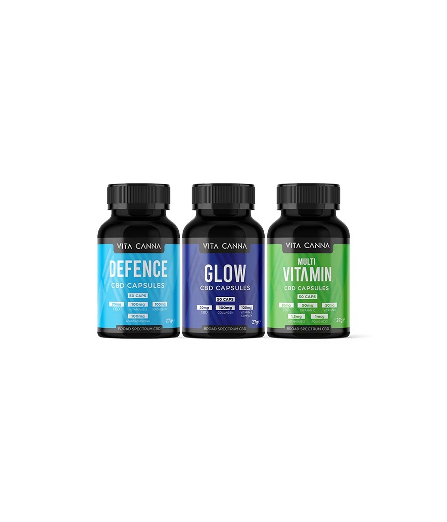 Vita Canna 1000mg Broad Spectrum Functional CBD Vegan Capsules - 50 Caps