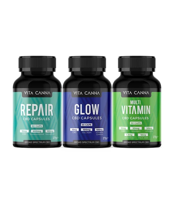 Vita Canna 500mg Broad Spectrum Functional CBD Vegan Capsules - 50 Caps