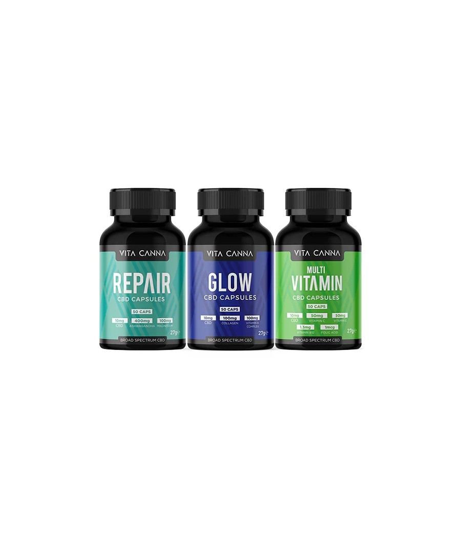 Vita Canna 500mg Broad Spectrum Functional CBD Vegan Capsules - 50 Caps