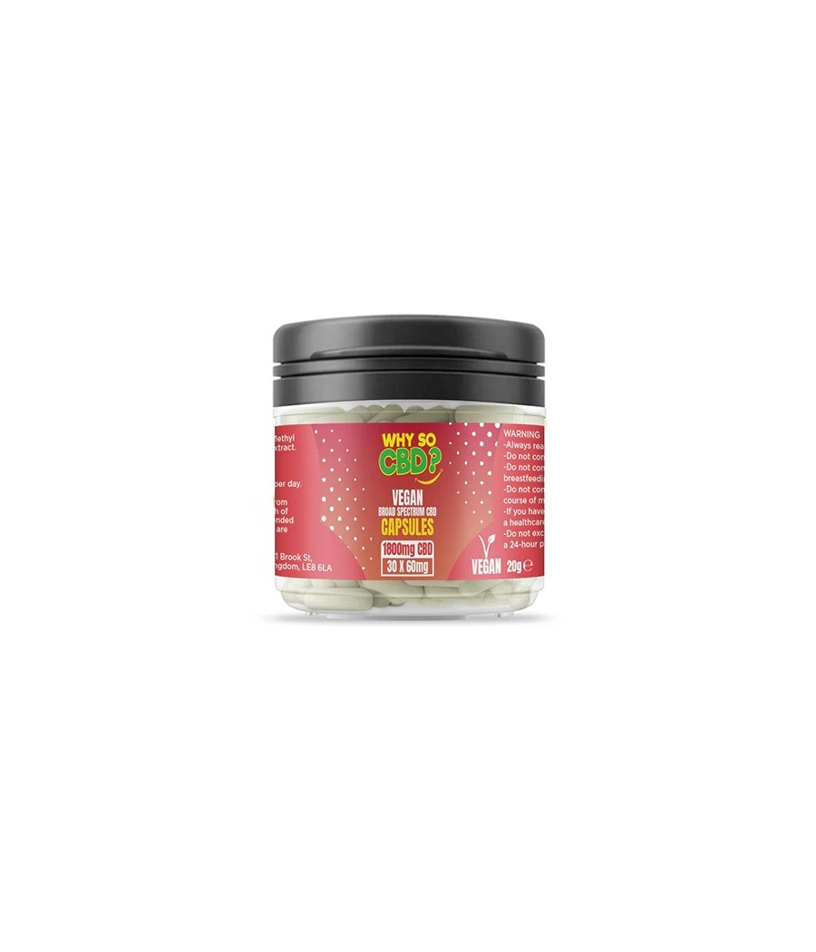 Why So CBD? 1800mg Broad Spectrum CBD Vegan Capsules - 30 Caps