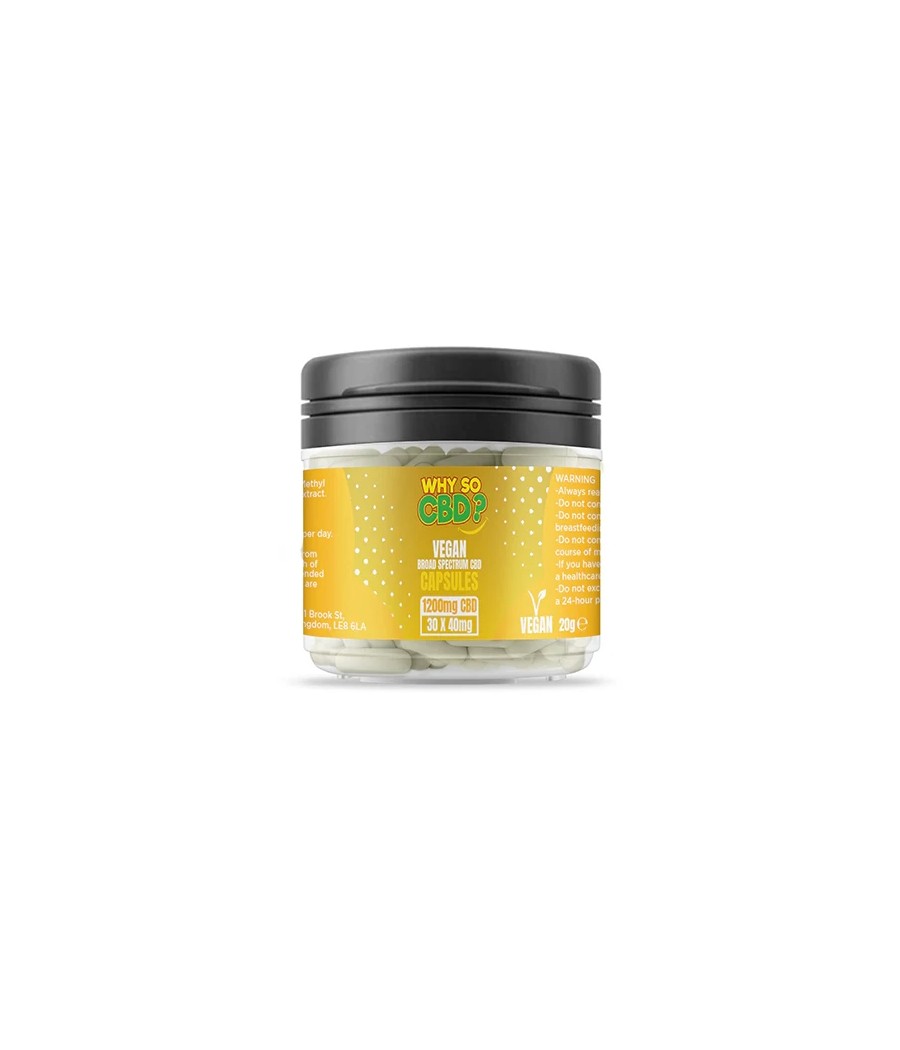 Why So CBD? 1200mg Broad Spectrum CBD Vegan Capsules - 30 Caps