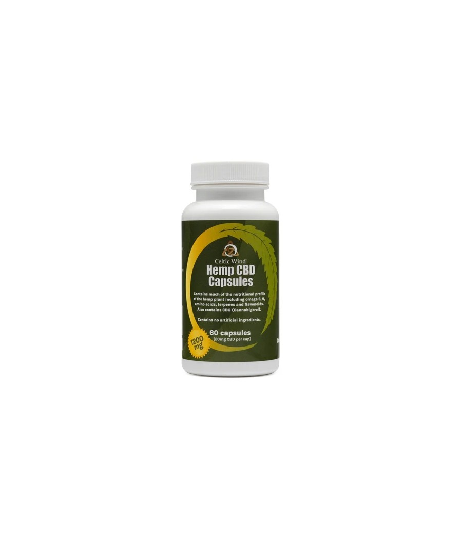 Celtic Wind Crops 1200mg CBD Cold Pressed Capsules - 60 Caps