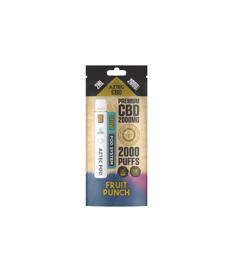 Aztec CBD 2000mg Broad Spectrum Starter Pro Pod Vape Kit 2000 Puffs