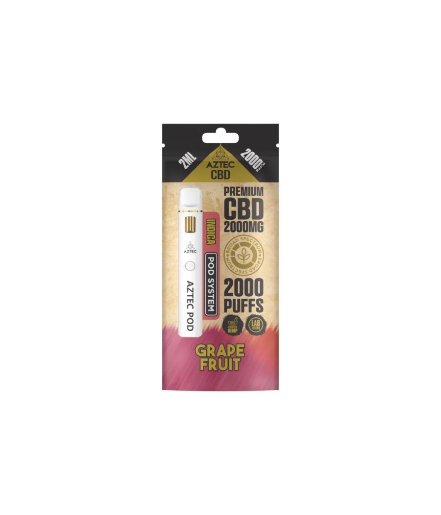 Aztec CBD 2000mg Broad Spectrum Starter Pro Pod Vape Kit 2000 Puffs