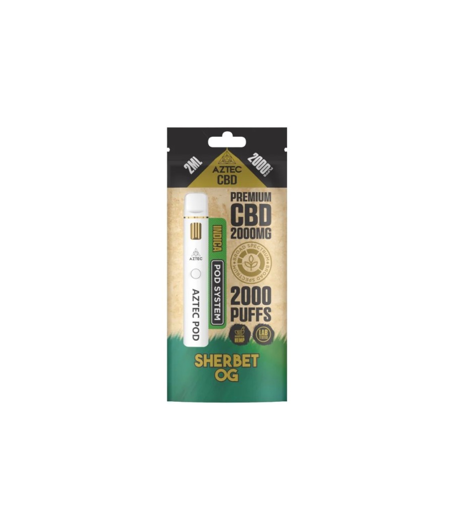 Aztec CBD 2000mg Broad Spectrum Starter Pro Pod Vape Kit 2000 Puffs