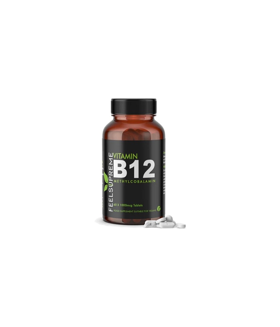 Feel Supreme 1000mcg Vitamin B12 Methylcobalamin Tablets - 60 Tabs Feel Supreme 1000mcg Vitamin B12 Methylcobalamin Tablets - 60 Tabs