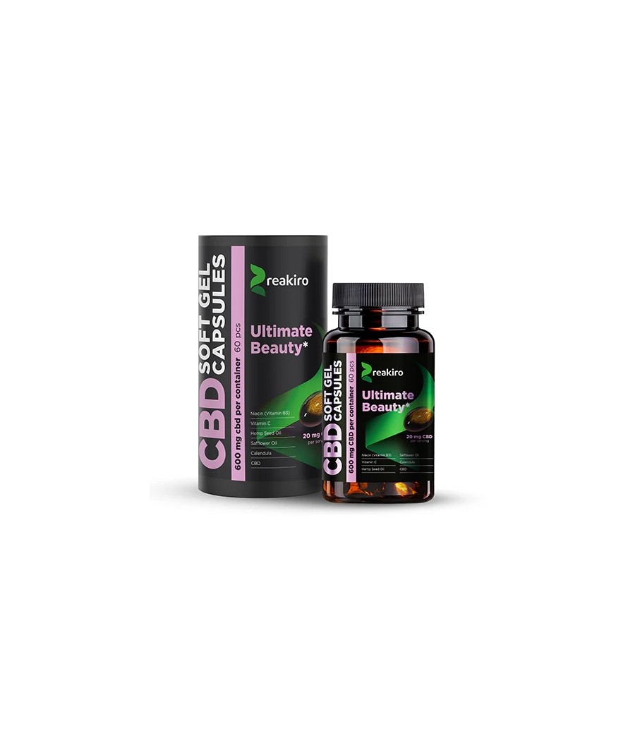 Reakiro 600mg CBD Full Spectrum Ultimate Beauty Capsules - 60 Caps (BUY 1 GET 1 FREE) Reakiro 600mg CBD Full Spectrum Ultimate Beauty Capsules - 60 Caps (BUY 1 GET 1 FREE)