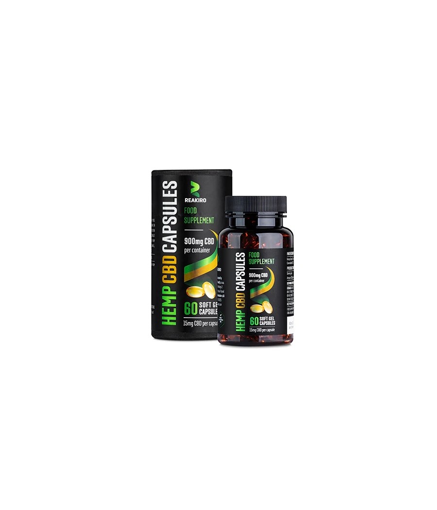 Reakiro 900mg Full Spectrum CBD Soft Gel Capsules - 60 Caps (BUY 1 GET 1 FREE) Reakiro 900mg Full Spectrum CBD Soft Gel Capsules - 60 Caps (BUY 1 GET 1 FREE)