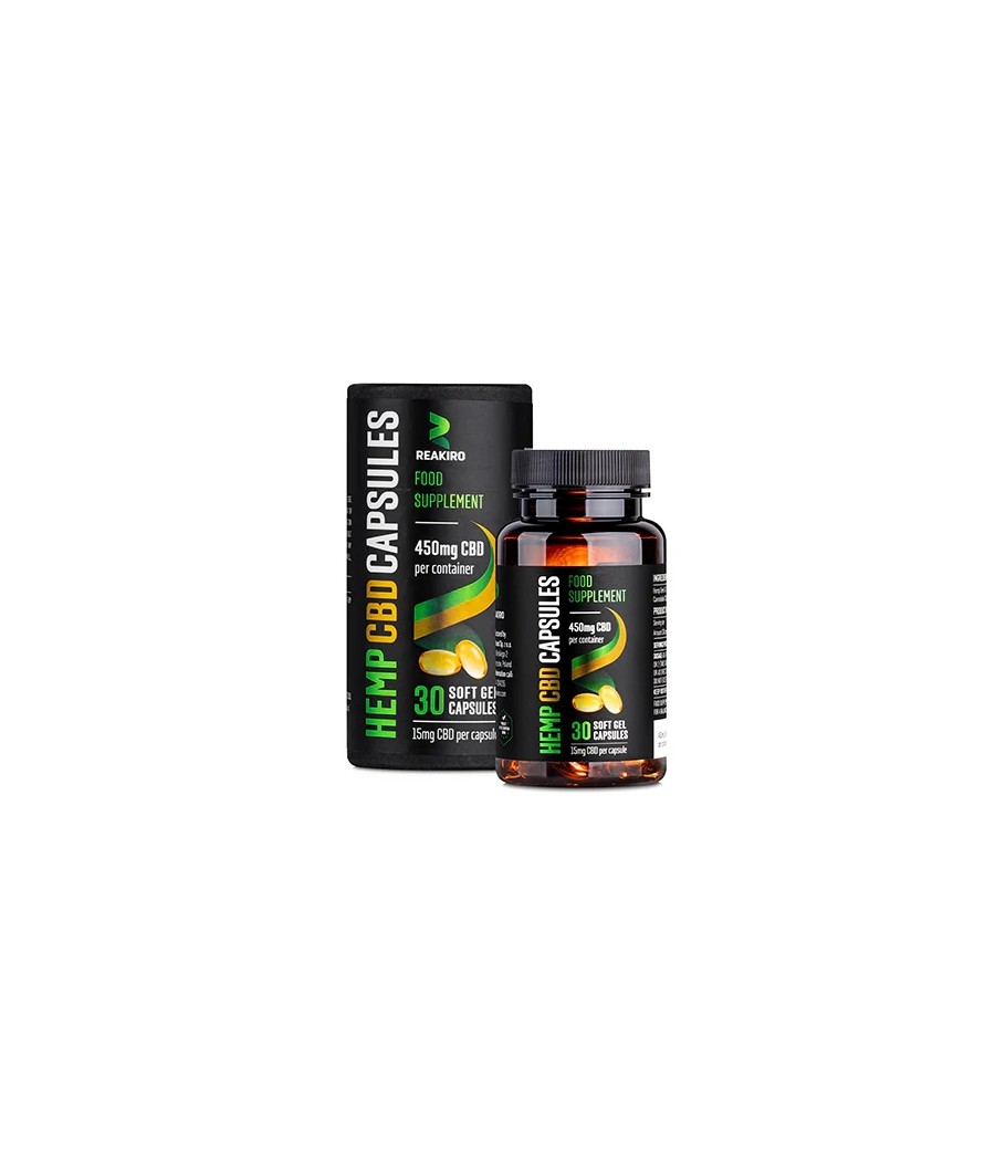 Reakiro 450mg Full Spectrum CBD Soft Gel Capsules - 30 Caps (BUY 1 GET 1 FREE) Reakiro 450mg Full Spectrum CBD Soft Gel Capsules - 30 Caps (BUY 1 GET 1 FREE)