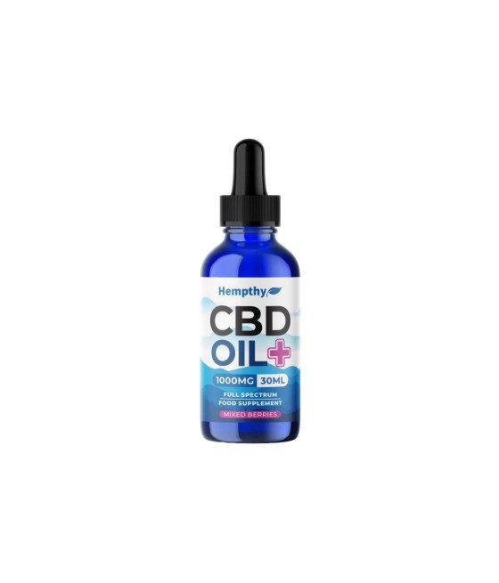 Hempthy 1000mg CBD Oil Full Spectrum Food Supplement Mixed Berries - 30ml