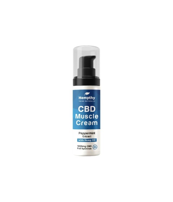 Hempthy 1000mg Broad Spectrum CBD Muscle Cream - 50g