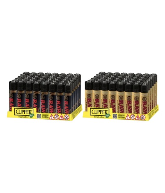 48 Clipper RAW Printed Refillable Lighters