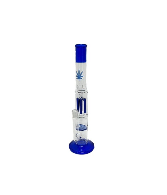 16" Large Cannabis Leaf Design Glass Bong - GB-89
