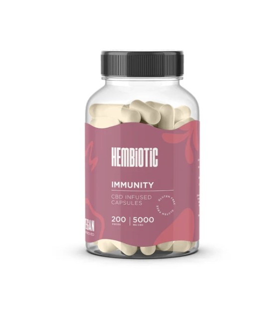 Hembiotic 5000mg Bulk Functional CBD Capsules - 200 Caps