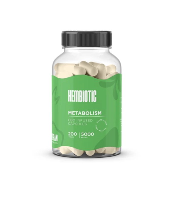 Hembiotic 5000mg Bulk Functional CBD Capsules - 200 Caps