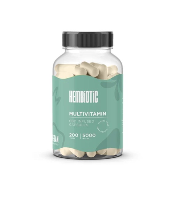 Hembiotic 5000mg Bulk Functional CBD Capsules - 200 Caps