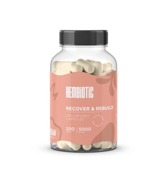 Hembiotic 5000mg Bulk Functional CBD Capsules - 200 Caps