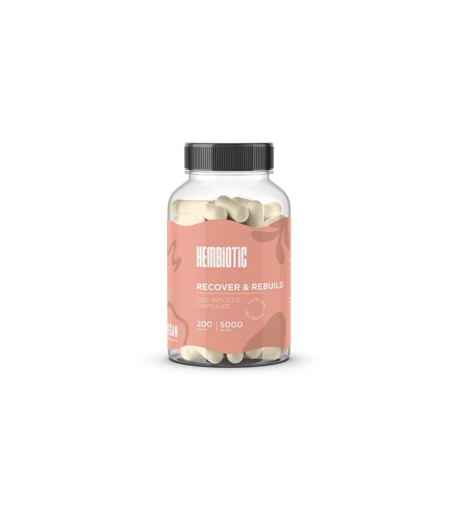 Hembiotic 5000mg Bulk Functional CBD Capsules - 200 Caps