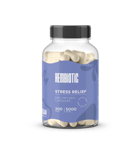 Hembiotic 5000mg Bulk Functional CBD Capsules - 200 Caps