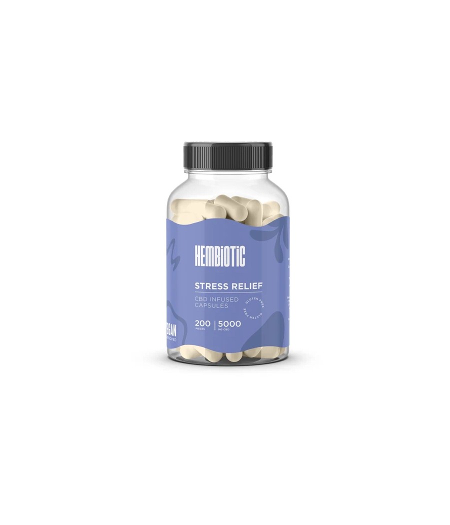 Hembiotic 5000mg Bulk Functional CBD Capsules - 200 Caps
