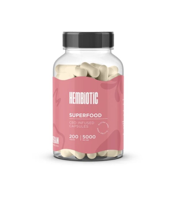 Hembiotic 5000mg Bulk Functional CBD Capsules - 200 Caps