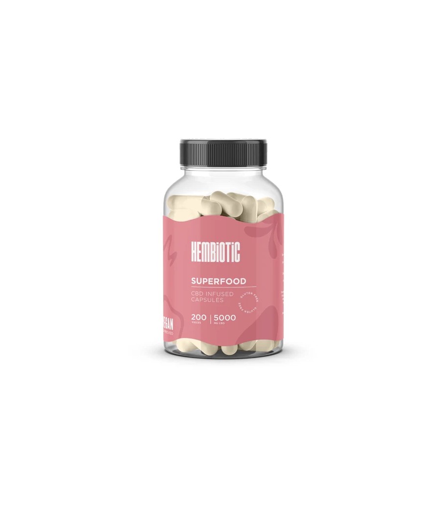 Hembiotic 5000mg Bulk Functional CBD Capsules - 200 Caps