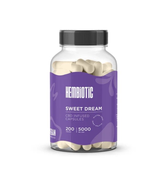 Hembiotic 5000mg Bulk Functional CBD Capsules - 200 Caps