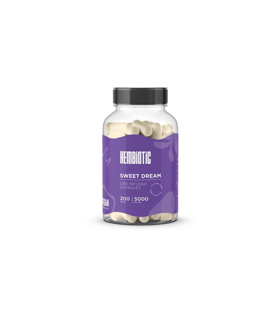 Hembiotic 5000mg Bulk Functional CBD Capsules - 200 Caps