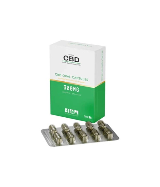 CBD by British Cannabis 300mg CBD 100% Cannabis Oral Capsules - 30 Caps