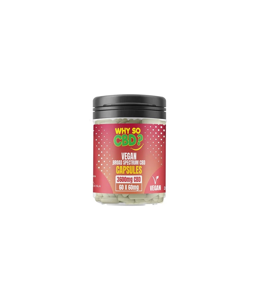 Why So CBD? 3600mg Broad Spectrum CBD Vegan Capsules - 60 Caps