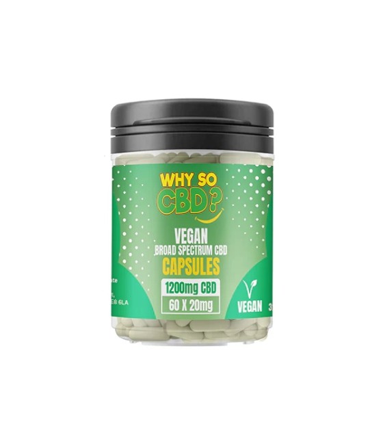 Why So CBD? 1200mg Broad Spectrum CBD Vegan Capsules - 60 Caps