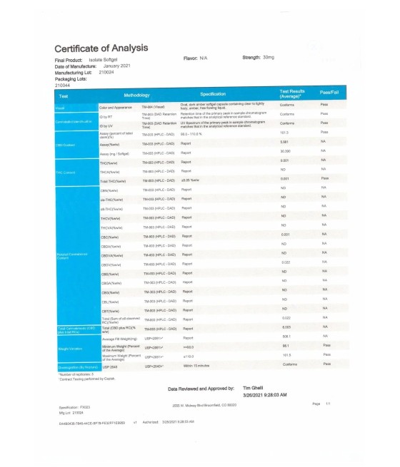 Voyager 900mg CBD Soft Gels - 30 Caps