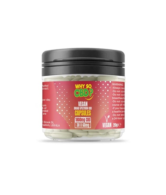 Why So CBD? 1800mg Broad Spectrum CBD Vegan Capsules - 30 Caps