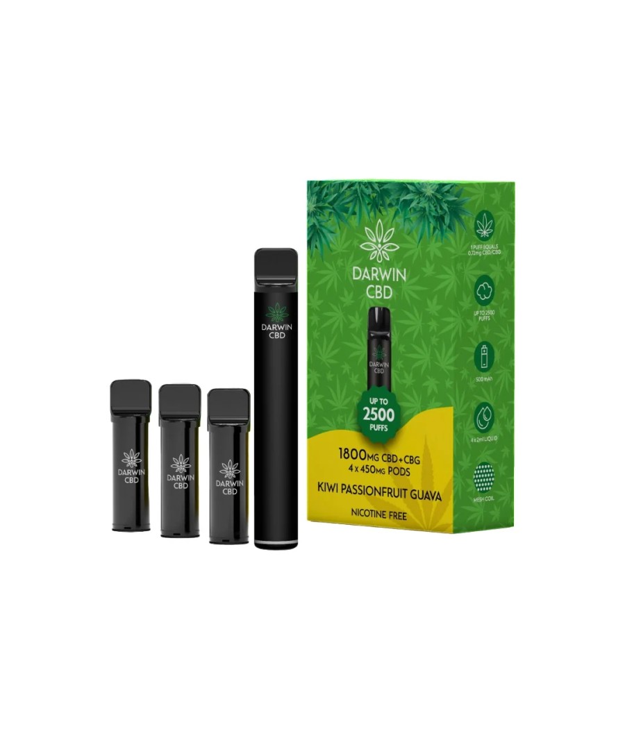 1800mg Darwin CBD + CBG 4 in 1 Pod Vape Kit 2500 Puffs