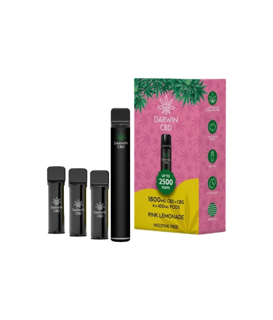 1800mg Darwin CBD + CBG 4 in 1 Pod Vape Kit 2500 Puffs