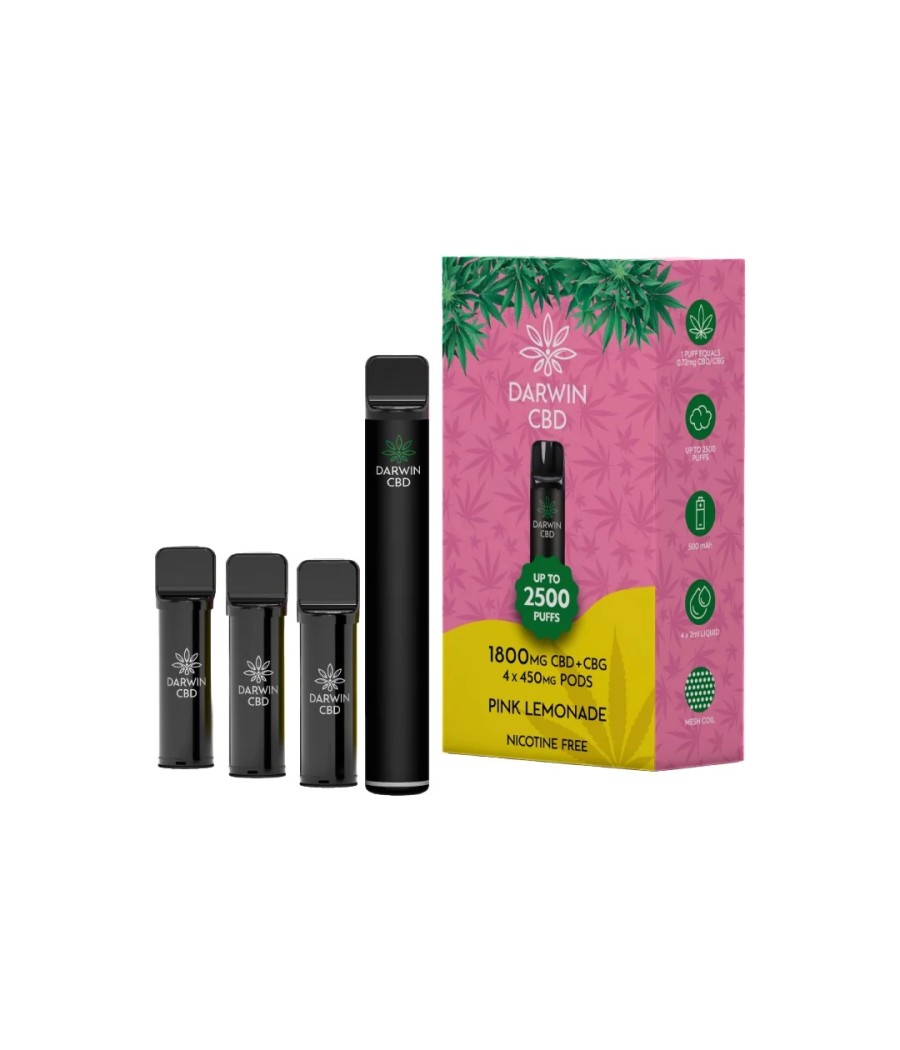 1800mg Darwin CBD + CBG 4 in 1 Pod Vape Kit 2500 Puffs