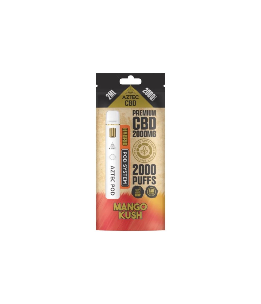 Aztec CBD 2000mg Broad Spectrum Starter Pro Pod Vape Kit 2000 Puffs