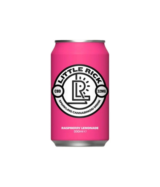 12 x Little Rick 32mg CBD Sparkling 330ml Raspberry Lemonade