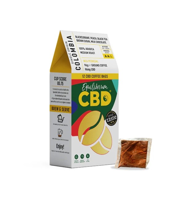 96mg Equilibrium CBD Coffee x 12 coffee bags (Buy 1 Get 1 Free)