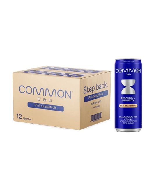 12 x COMMON 20mg CBD Pink Grapefruit Sparkling Drink - 330ml