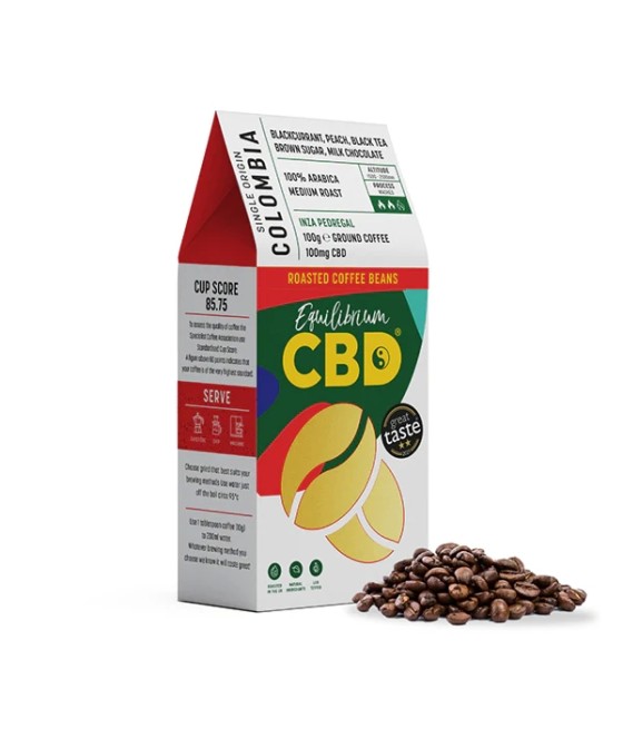 Equilibrium CBD 100mg Full Spectrum Whole Coffee Beans - 100g (Buy 1 Get 1 Free)