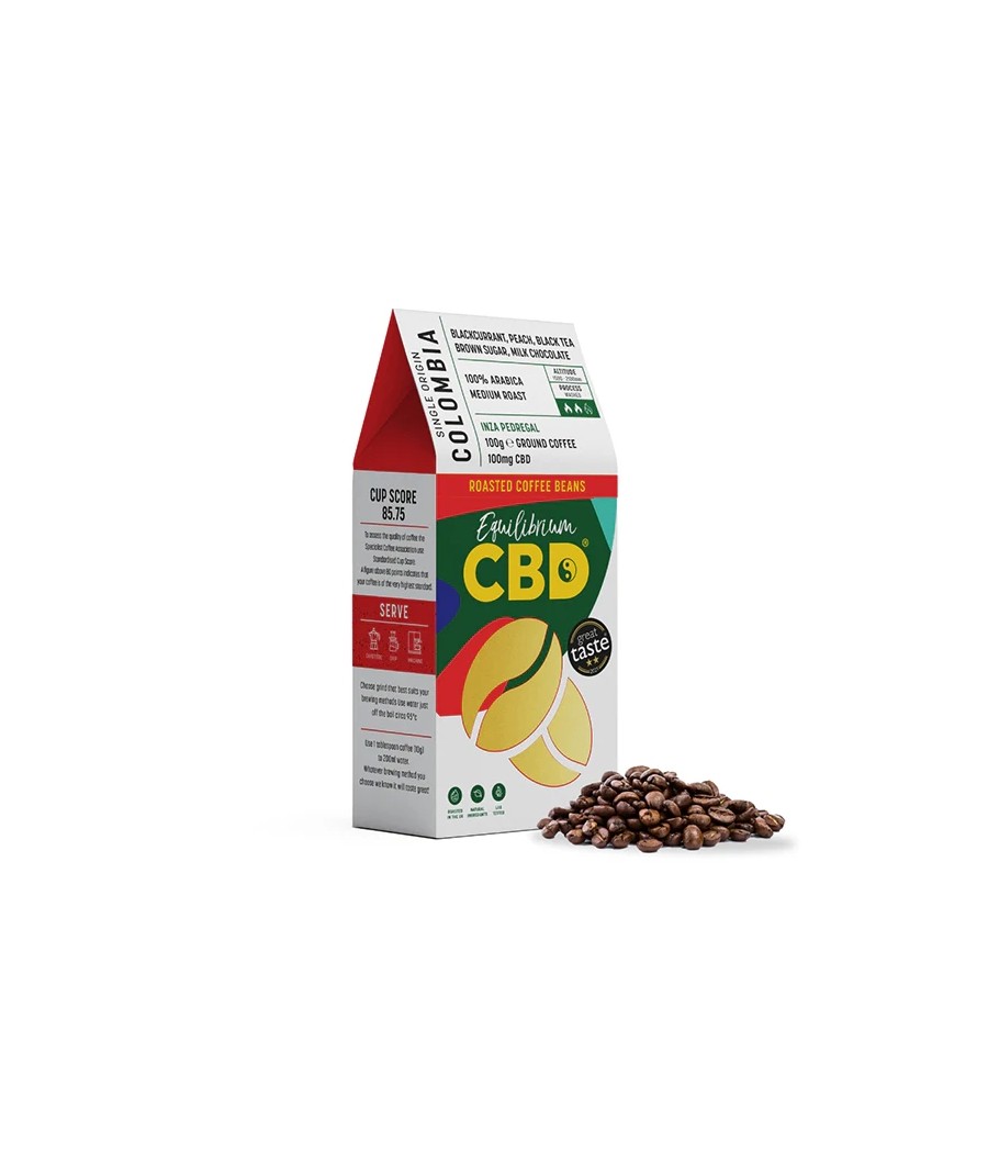 Equilibrium CBD 100mg Full Spectrum Whole Coffee Beans - 100g (Buy 1 Get 1 Free)