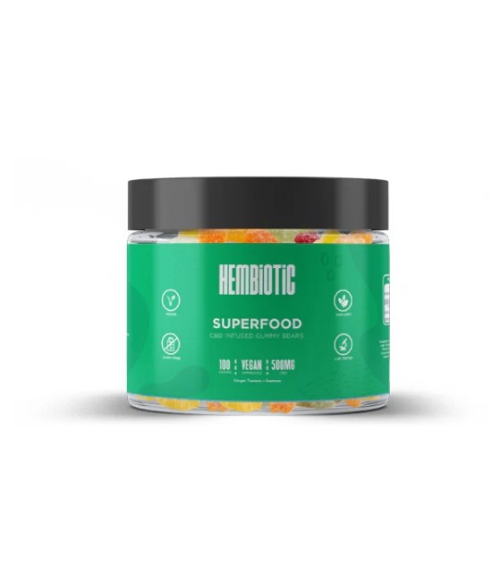 Hembiotic 500mg Functional CBD Gummy Bears - 100g