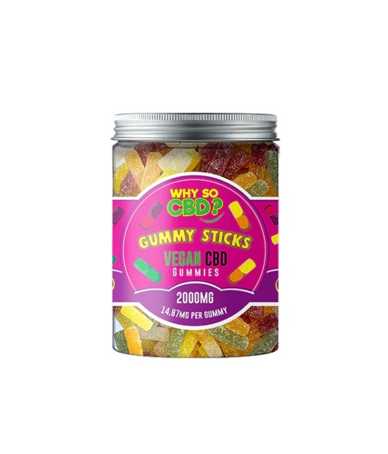 Why So CBD? 2000mg Broad Spectrum CBD Large Vegan Gummies - 11 Flavours