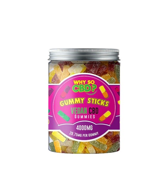 Why So CBD? 4000mg Broad Spectrum CBD Large Vegan Gummies - 11 Flavours