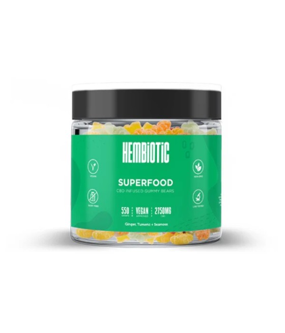 Hembiotic 2750mg Bulk Functional CBD Gummy Bears - 550g