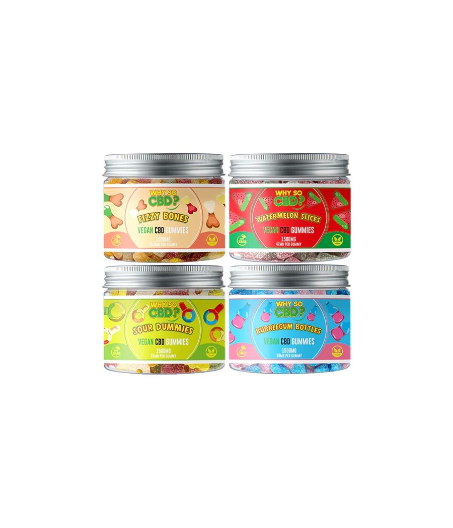 Why So CBD? 1500mg Broad Spectrum CBD Small Vegan Gummies - 11 Flavours